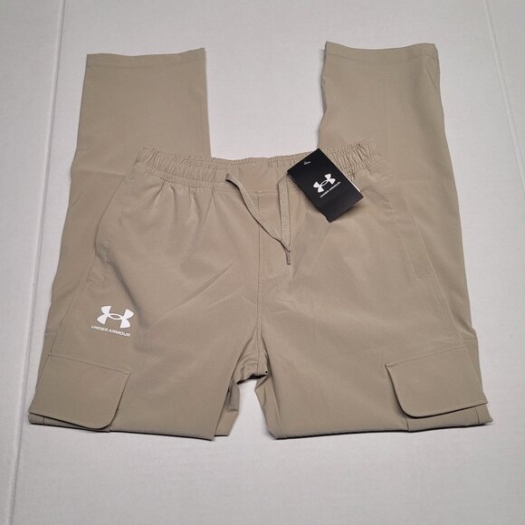 Under armour Boy’s NWT icon woven pant size Medium color khaki - Picture 1 of 5